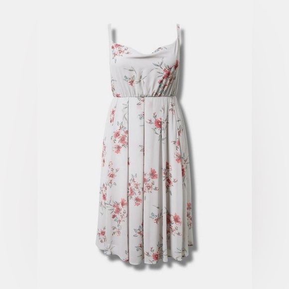 Torrid Maxi Chiffon Cowl Neck Pleated Dress - Picture 1 of 4